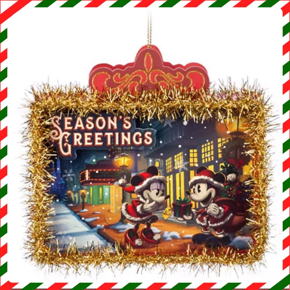 Disney Parks Santa Mickey and Minnie Turn of the Century Christmas Ornament